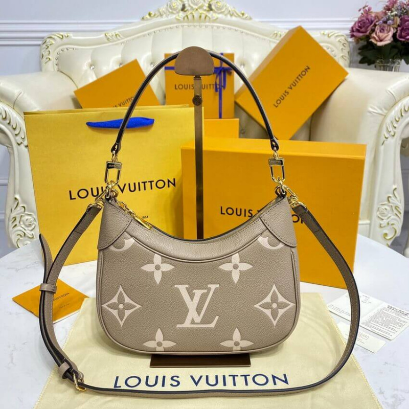 Wholesale Luxury Louis Vuitton Bicolor Monogram Empreinte Leather Bagatelle M46112 Grey/Beige - Image 3