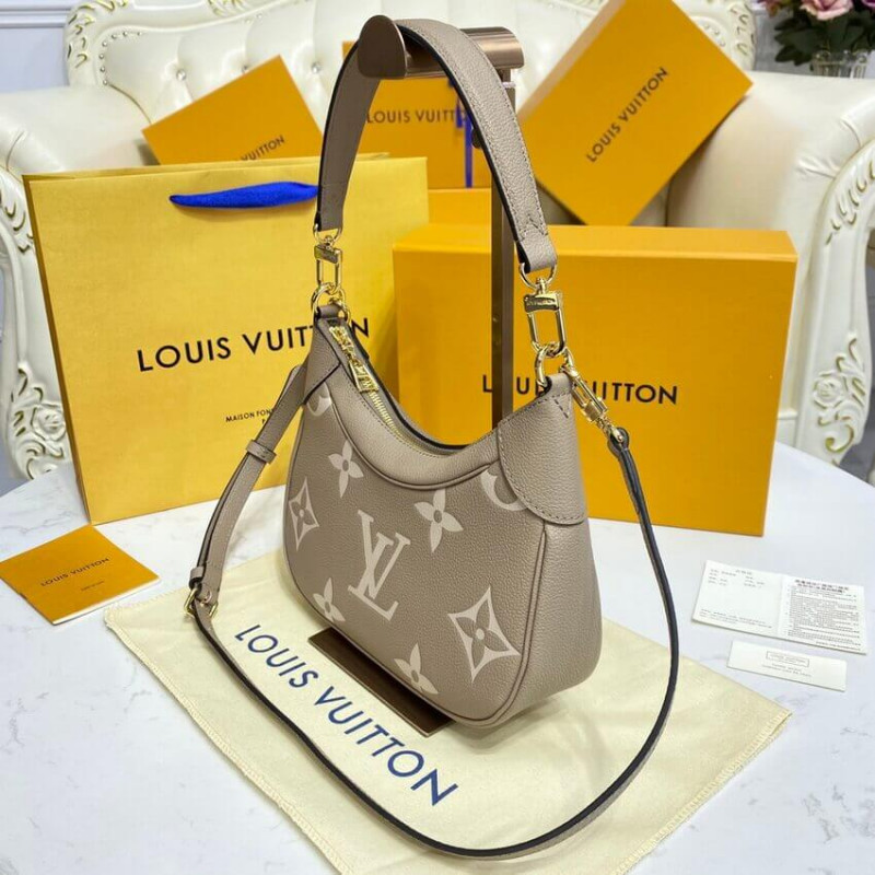 Wholesale Luxury Louis Vuitton Bicolor Monogram Empreinte Leather Bagatelle M46112 Grey/Beige - Image 5