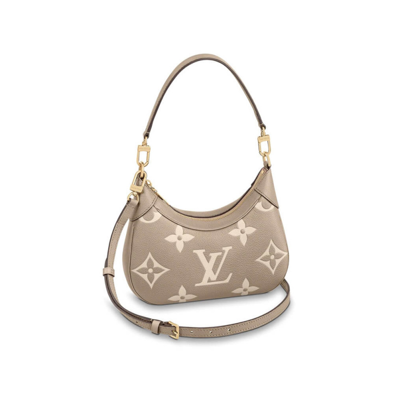 Wholesale Luxury Louis Vuitton Bicolor Monogram Empreinte Leather Bagatelle M46112 Grey/Beige
