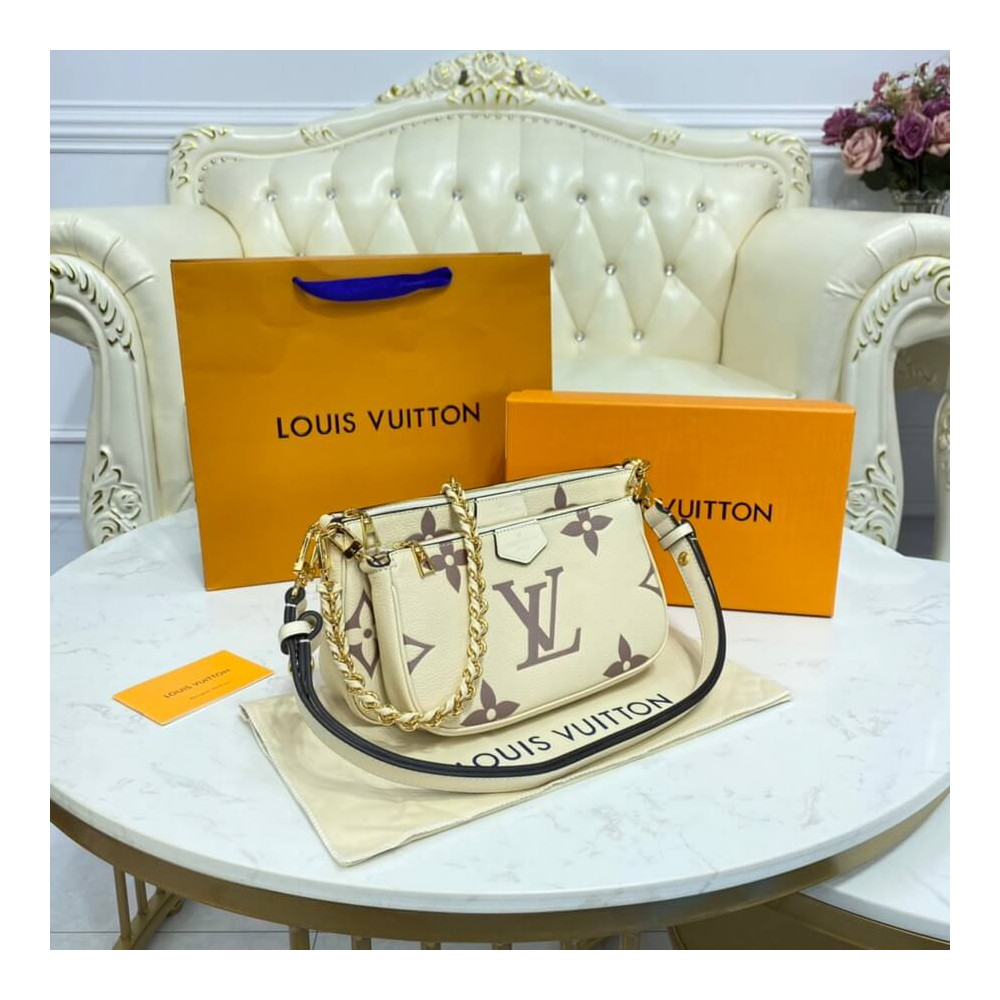 Wholesale Luxury Louis Vuitton Bicolor Multi Pochette Accessoires Beige - Image 3