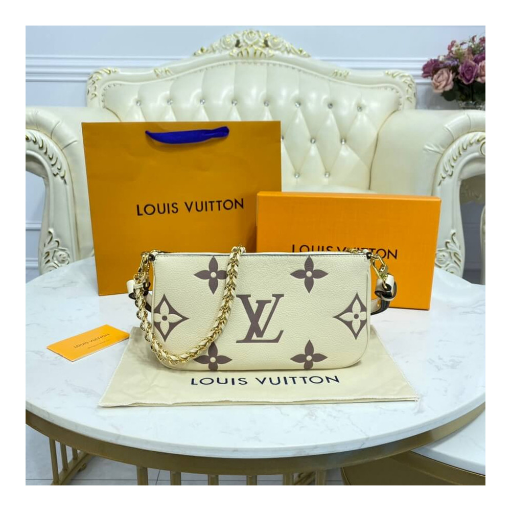 Wholesale Luxury Louis Vuitton Bicolor Multi Pochette Accessoires Beige - Image 4