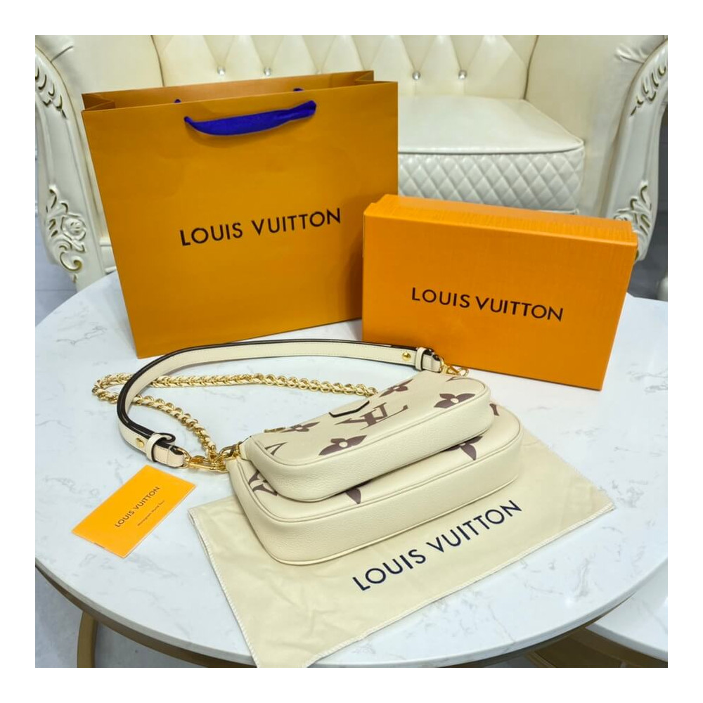 Wholesale Luxury Louis Vuitton Bicolor Multi Pochette Accessoires Beige - Image 5