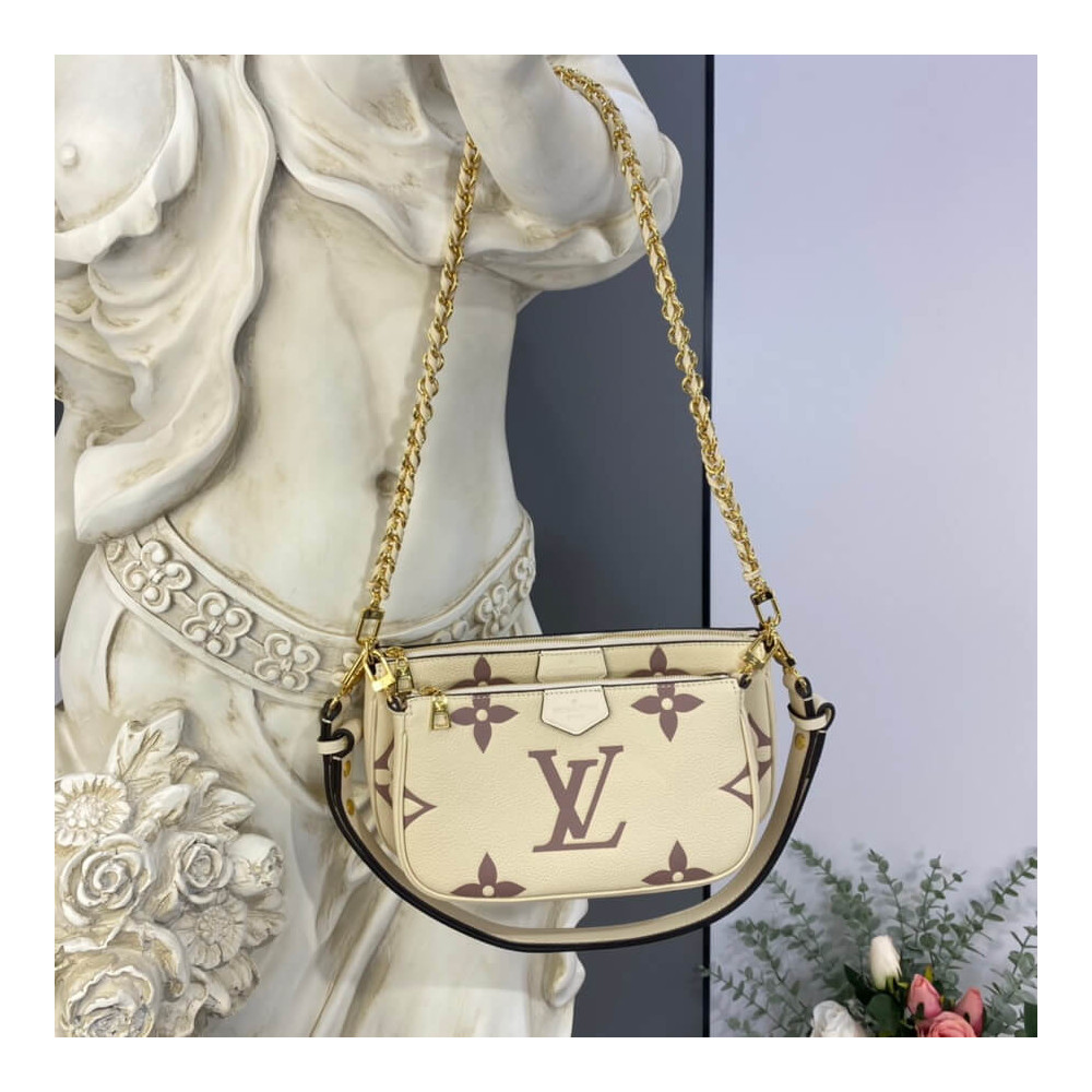 Wholesale Luxury Louis Vuitton Bicolor Multi Pochette Accessoires Beige