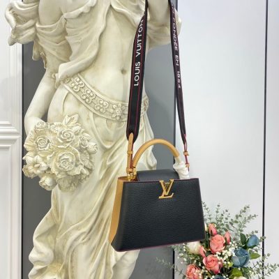 Wholesale Luxury Louis Vuitton Capucines Bb M59061 Black/Arizona Beige