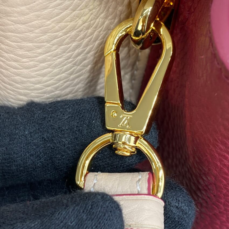 Wholesale Luxury Louis Vuitton Capucines Bb M59061 Eggshell/Lie De Vin Red - Image 11