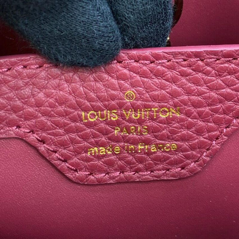 Wholesale Luxury Louis Vuitton Capucines Bb M59061 Eggshell/Lie De Vin Red - Image 14