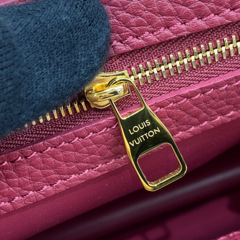 Wholesale Luxury Louis Vuitton Capucines Bb M59061 Eggshell/Lie De Vin Red - Image 15