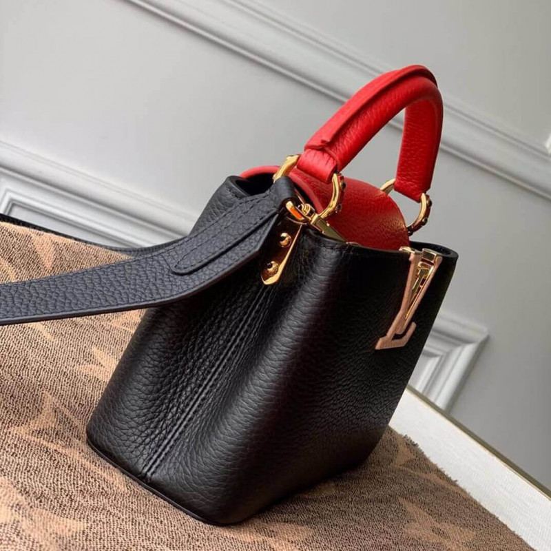 Wholesale Luxury Louis Vuitton Capucines Mini M56071 Black/Red - Image 3