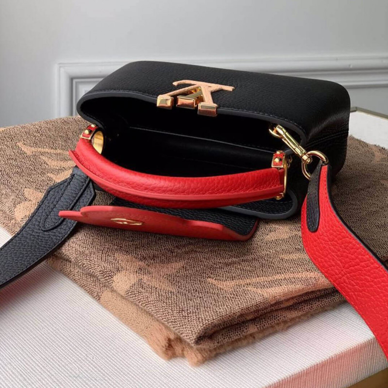 Wholesale Luxury Louis Vuitton Capucines Mini M56071 Black/Red - Image 7
