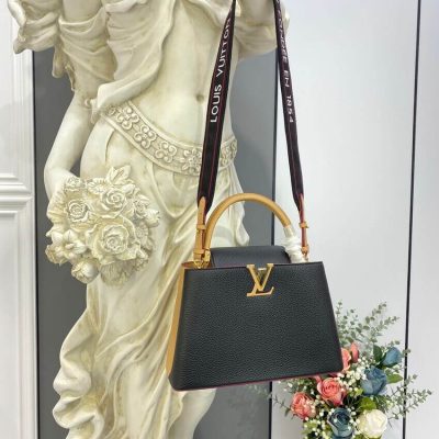 Alternative view of Wholesale Luxury Louis Vuitton Capucines Mm M58608 Black/Arizona Beige