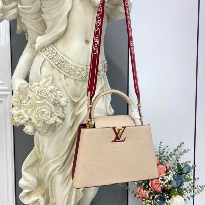 Alternative view of Wholesale Luxury Louis Vuitton Capucines Mm M58610 Eggshell/Lie De Vin Red