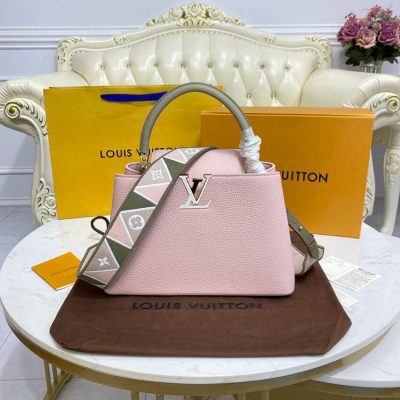 Wholesale Luxury Louis Vuitton Capucines Mm M59020 Rose/Beige