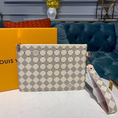 Alternative view of Wholesale Luxury Louis Vuitton Damier Azur Canvas Zipped Pochette N67500