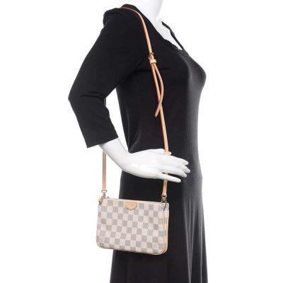 Alternative view of Wholesale Luxury Louis Vuitton Damier Azur Double Zip Pochette N60460