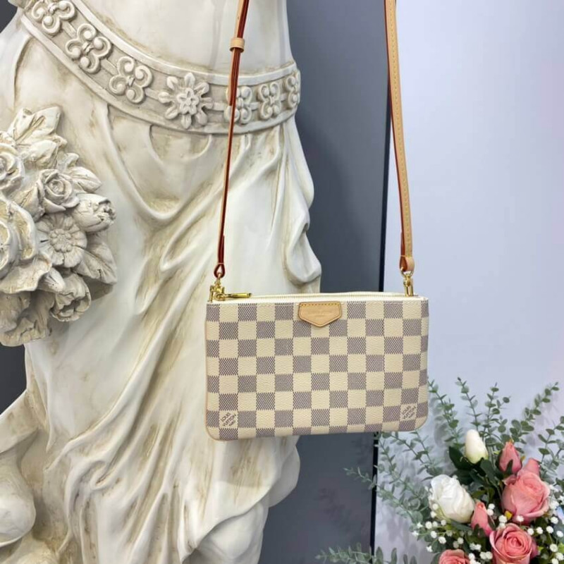 Wholesale Luxury Louis Vuitton Damier Azur Double Zip Pochette N60460 - Image 3