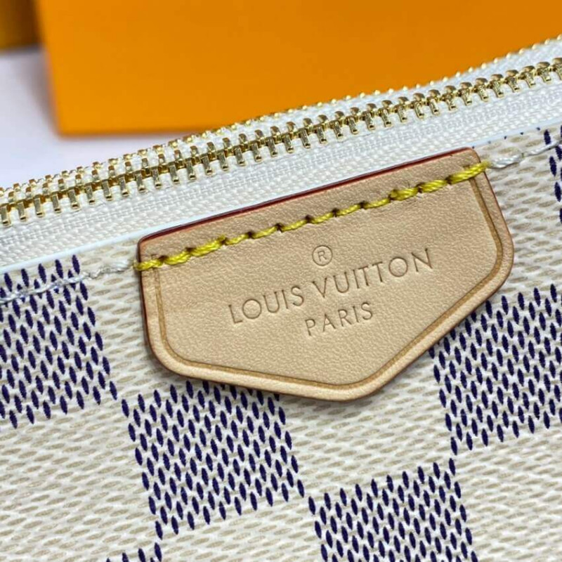 Wholesale Luxury Louis Vuitton Damier Azur Double Zip Pochette N60460 - Image 8