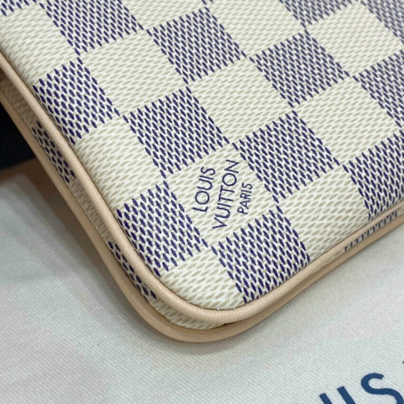 Wholesale Luxury Louis Vuitton Damier Azur Double Zip Pochette N60460 - Image 9