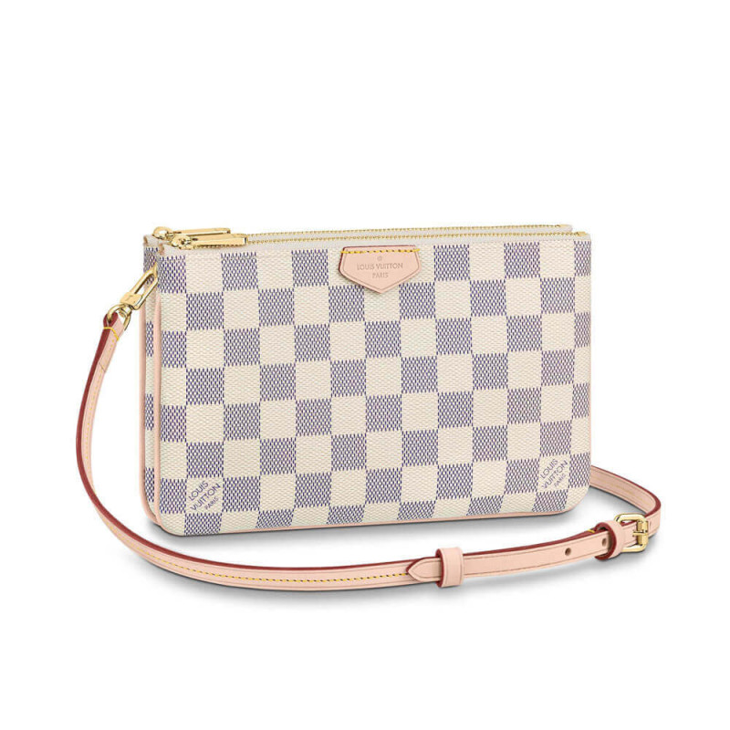 Wholesale Luxury Louis Vuitton Damier Azur Double Zip Pochette N60460