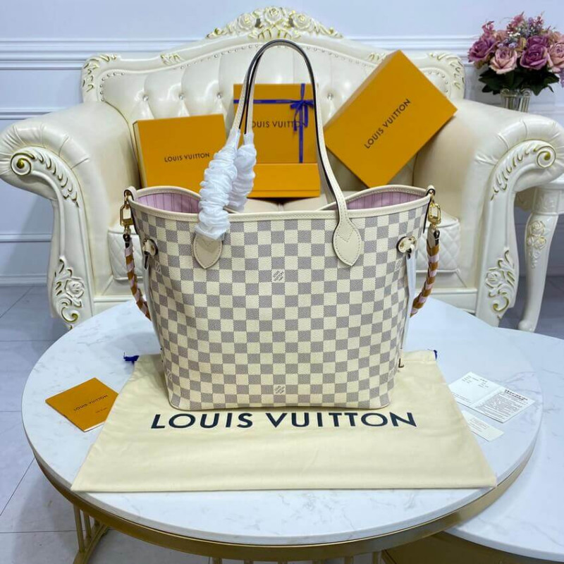 Wholesale Luxury Louis Vuitton Damier Azur Neverfull Mm N45295 Pink - Image 5