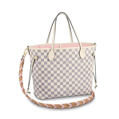 Wholesale Luxury Louis Vuitton Damier Azur Neverfull Mm N45295 Pink