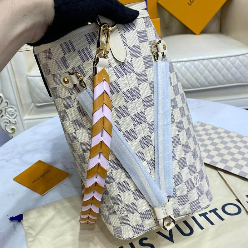 Wholesale Luxury Louis Vuitton Damier Azur Neverfull Mm N45295 Pink - Image 7