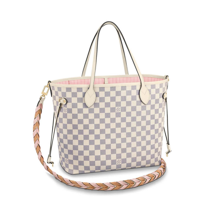 Wholesale Luxury Louis Vuitton Damier Azur Neverfull Mm N45295 Pink