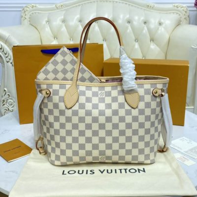 Alternative view of Wholesale Luxury Louis Vuitton Damier Azur Neverfull Pm N41362 Pink