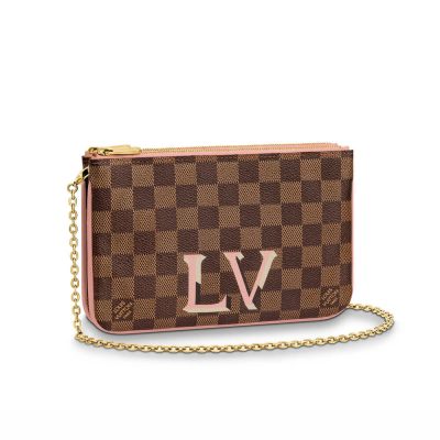 Wholesale Luxury Louis Vuitton Damier Ebene Double Zip Pochette N60254
