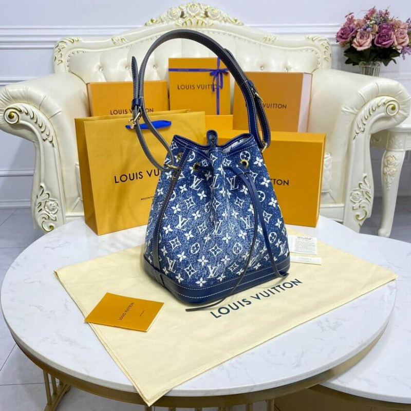 Wholesale Luxury Louis Vuitton Denim Jacquard Textil Petit Noe M59606 - Image 4