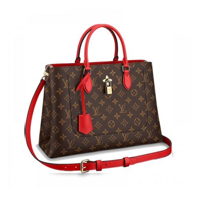 Wholesale Luxury Louis Vuitton Monogram Canvas Flower Tote M43553 Red