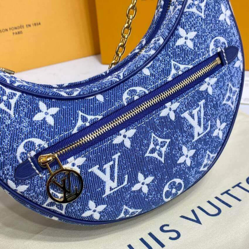 Wholesale Luxury Louis Vuitton Monogram Denim Loop Bag M81166 Blue - Image 11