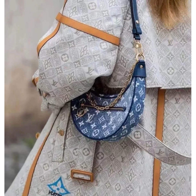 Wholesale Luxury Louis Vuitton Monogram Denim Loop Bag M81166 Blue - Image 4