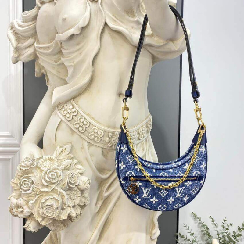 Wholesale Luxury Louis Vuitton Monogram Denim Loop Bag M81166 Blue - Image 5