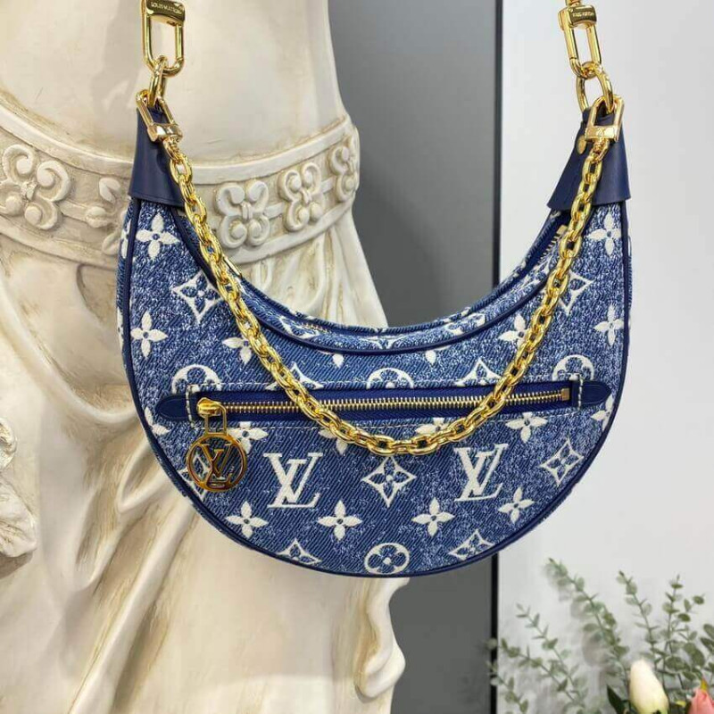 Wholesale Luxury Louis Vuitton Monogram Denim Loop Bag M81166 Blue - Image 6