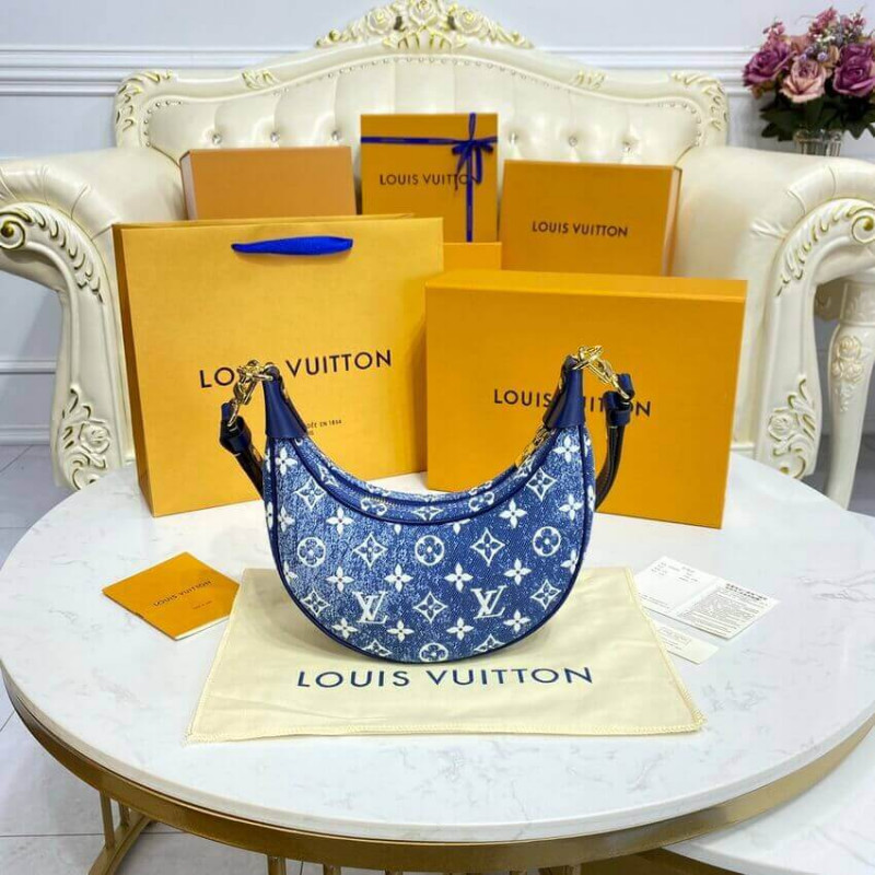 Wholesale Luxury Louis Vuitton Monogram Denim Loop Bag M81166 Blue - Image 9