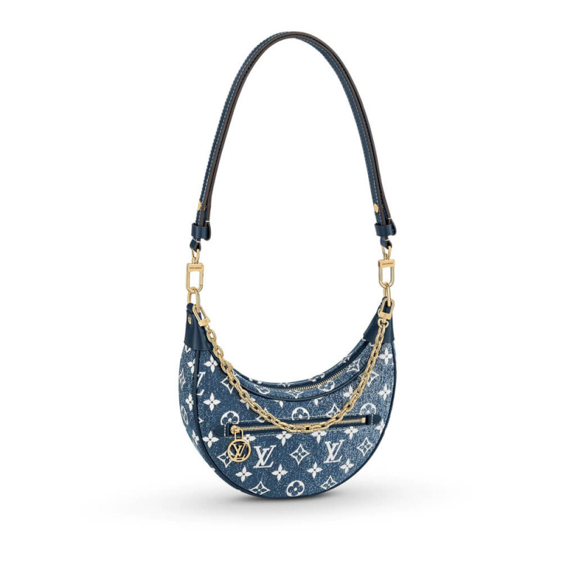 Wholesale Luxury Louis Vuitton Monogram Denim Loop Bag M81166 Blue