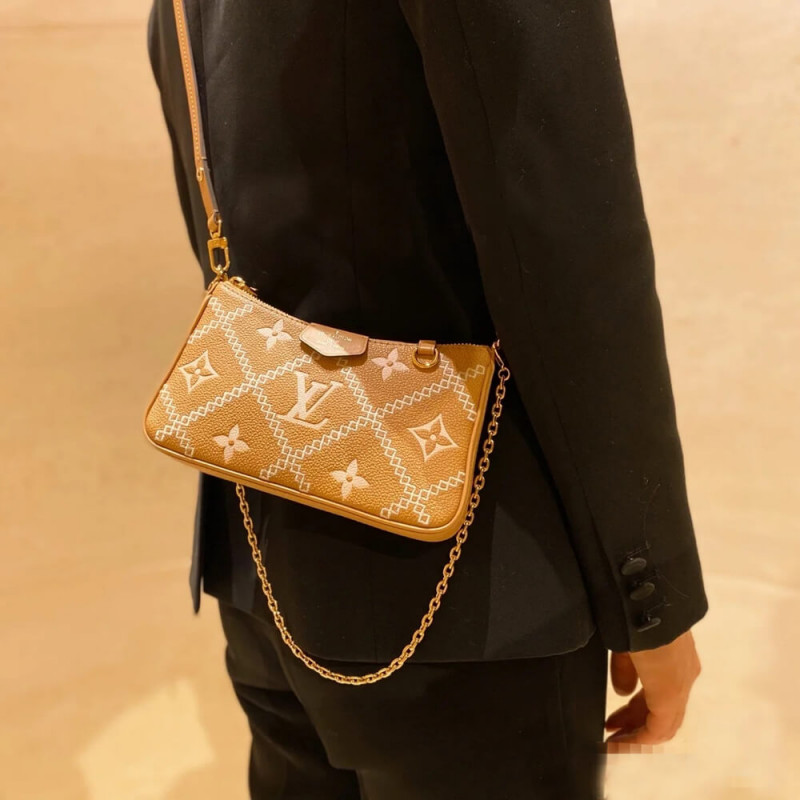 Wholesale Luxury Louis Vuitton Monogram Empreinte Easy Pouch On Strap M81137 Arizona Beige - Image 6