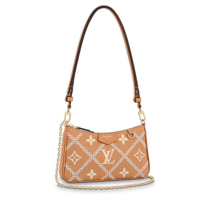 Wholesale Luxury Louis Vuitton Monogram Empreinte Easy Pouch On Strap M81137 Arizona Beige