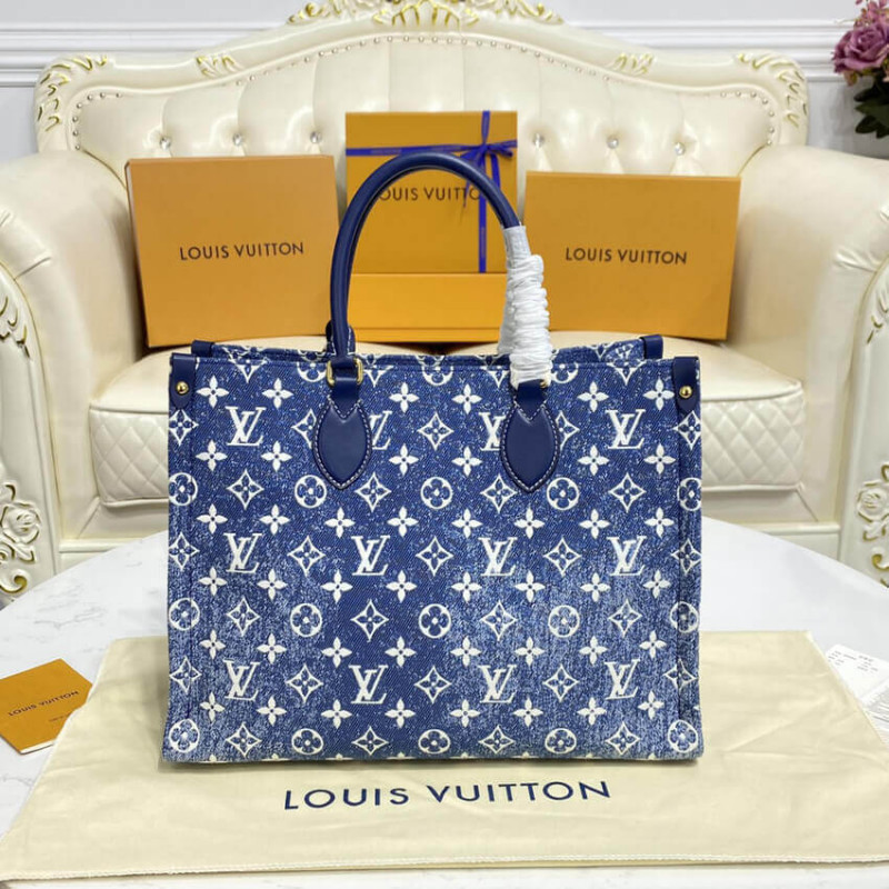 Wholesale Luxury Louis Vuitton Monogram Jacquard Denim Onthego Gm M59608 - Image 4
