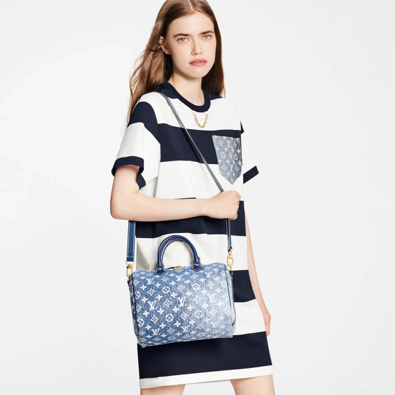 Wholesale Luxury Louis Vuitton Monogram Jacquard Denim Speedy Bandouliere 25 M59609 - Image 2