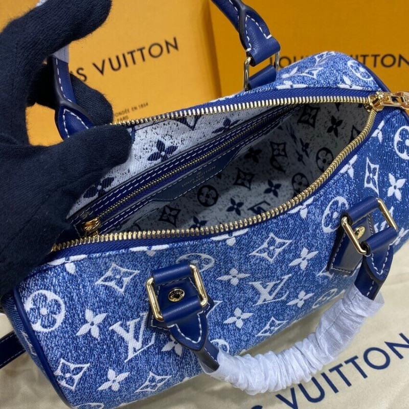 Wholesale Luxury Louis Vuitton Monogram Jacquard Denim Speedy Bandouliere 25 M59609 - Image 13