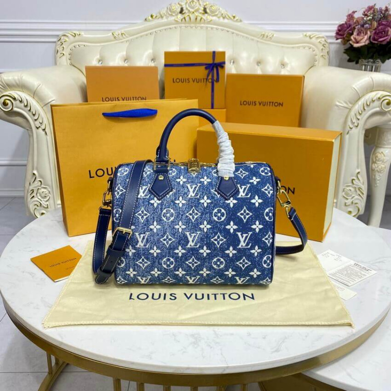 Wholesale Luxury Louis Vuitton Monogram Jacquard Denim Speedy Bandouliere 25 M59609 - Image 4