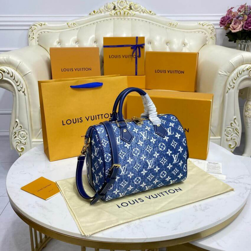 Wholesale Luxury Louis Vuitton Monogram Jacquard Denim Speedy Bandouliere 25 M59609 - Image 5