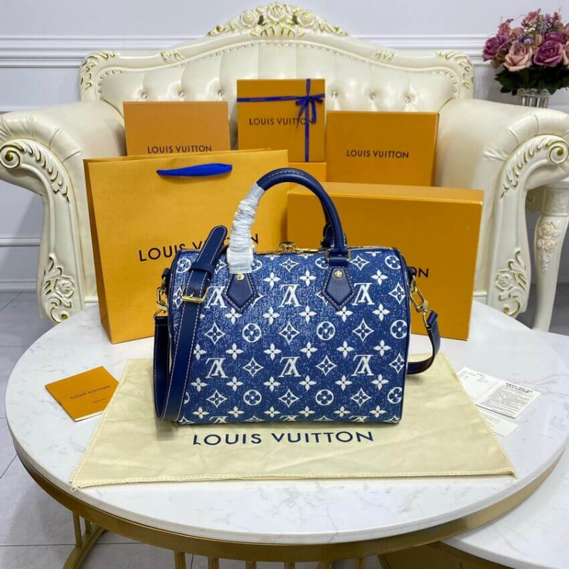 Wholesale Luxury Louis Vuitton Monogram Jacquard Denim Speedy Bandouliere 25 M59609 - Image 6