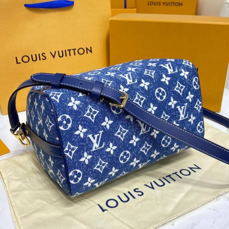 Wholesale Luxury Louis Vuitton Monogram Jacquard Denim Speedy Bandouliere 25 M59609 - Image 7