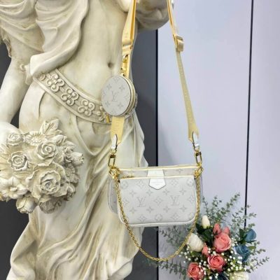 Wholesale Luxury Louis Vuitton Monogram Multi Pochette Accessoires White