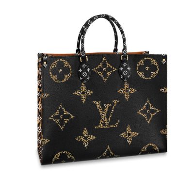 Wholesale Luxury Louis Vuitton Onthego M44674 Black/Caramel