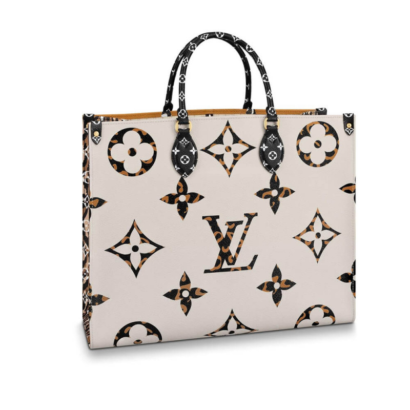 Wholesale Luxury Louis Vuitton Onthego M44675 Ivory/Havana Beige