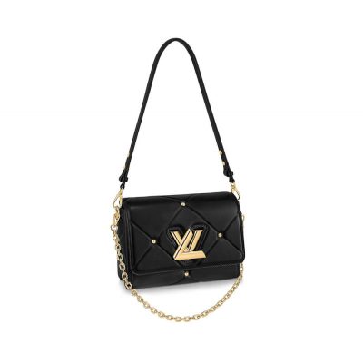 Wholesale Luxury Louis Vuitton Sheepskin Leather Twist Mm M59029 Black