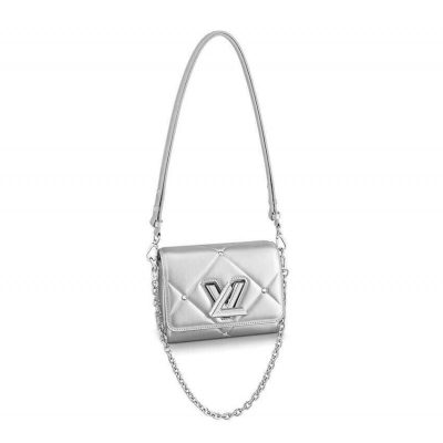 Wholesale Luxury Louis Vuitton Sheepskin Leather Twist Pm M59031 Argent